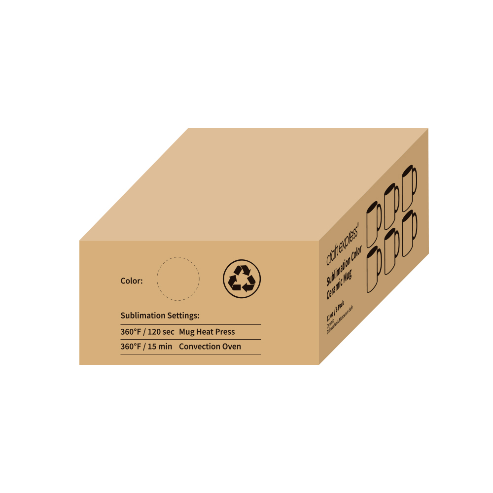Sublimation 11oz Inner/Handle Color Mug Blank, Orange - 11 oz/330 ml (6 Pack)