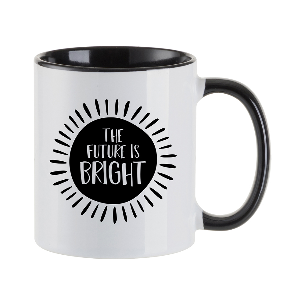 Sublimation Inner/Handle Color Mug Blank, Black - 11 oz/330 ml (6 Pack)