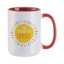 Sublimation Inner Rim Color Mug Blank, Red - 15 oz/450 ml (6 Pack)