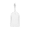 Double Side PU Leather Luggage Tag, 4 pack, 4.5 x 2.7'' - White, Arcuation Shape