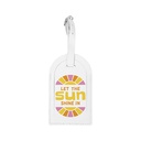 Double Side PU Leather Luggage Tag, 4 pack, 4.5 x 2.7'' - White, Arcuation Shape