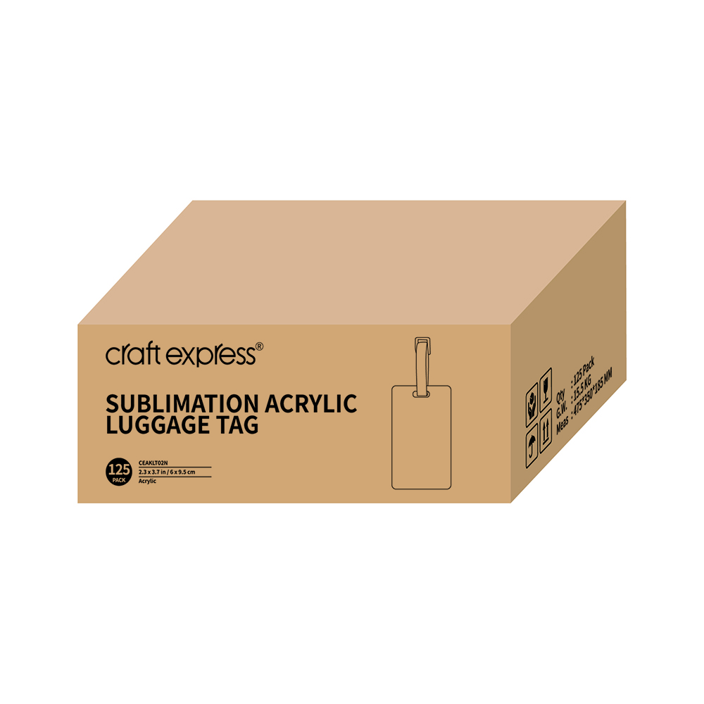 Sublimation Acrylic Luggage Tag, 4 pack, 2.3 x 3.7''