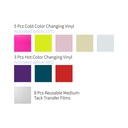 Assorted Color Changing Adhesive Vinyl Sheets Pack(8 Sheets Vinyl)
