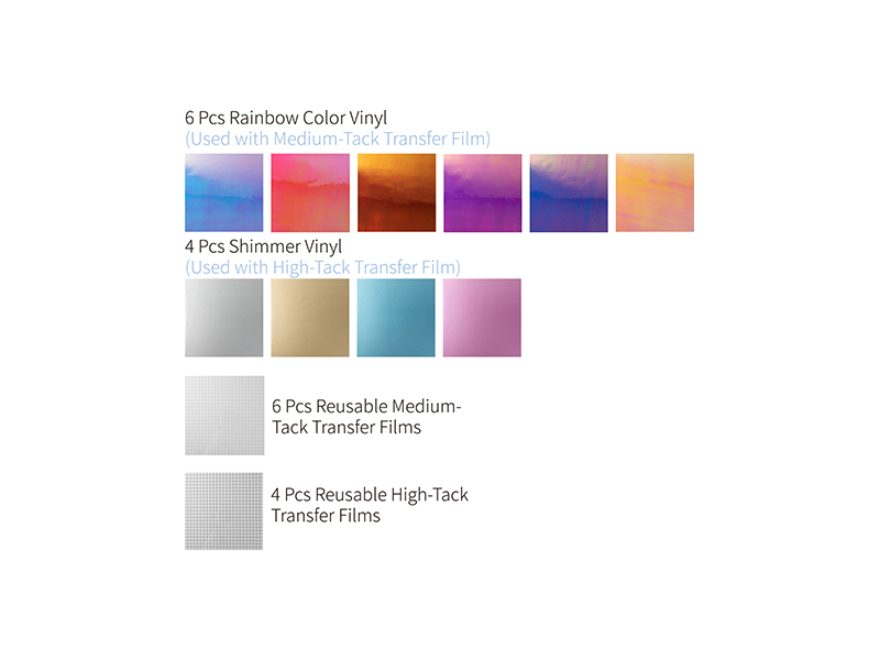 Assorted Colorful Adhesive Vinyl Sheets Pack(10 sheets Vinyl)