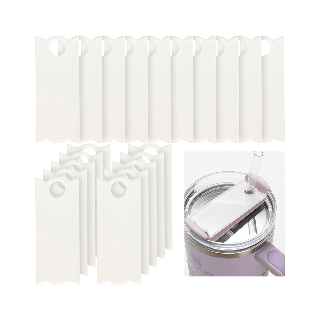 Craft Express Blank Sublimation Acrylic Name Tag for 40oz Tumblers Straw Lid, 20 Pack